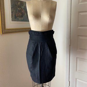 Marciano - Black Satin Tulip Pencil Skirt